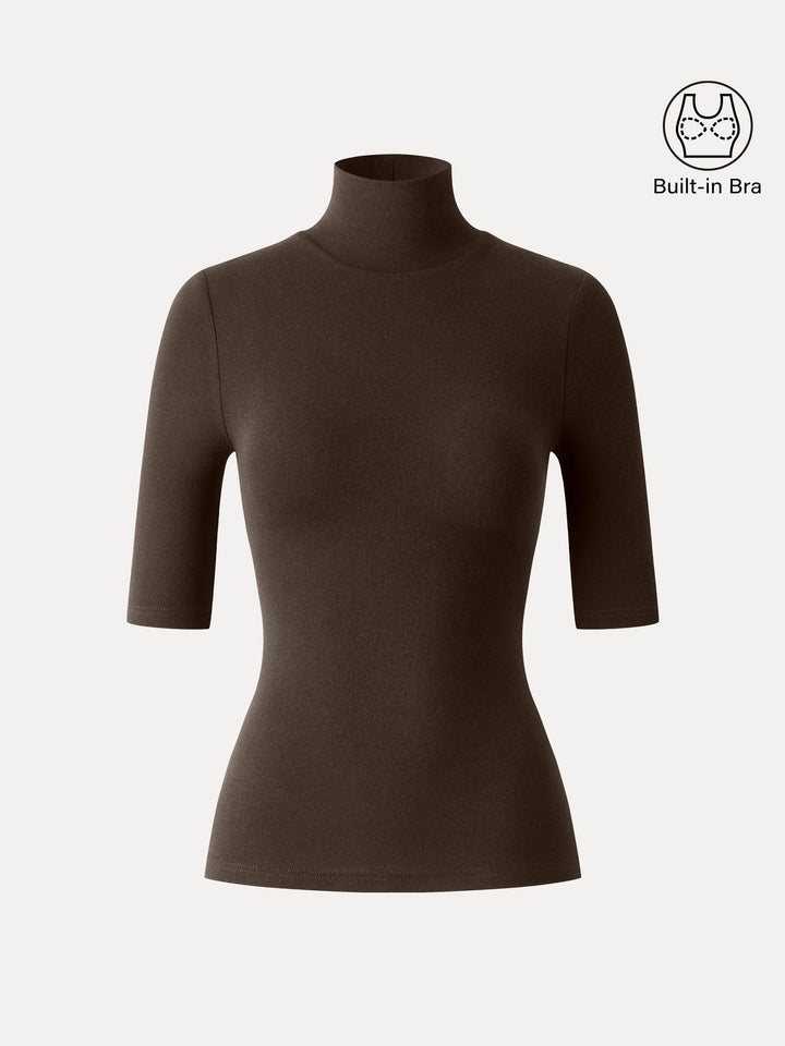 Essential Turtleneck Elbow Length Sleeve Brami Espresso XS