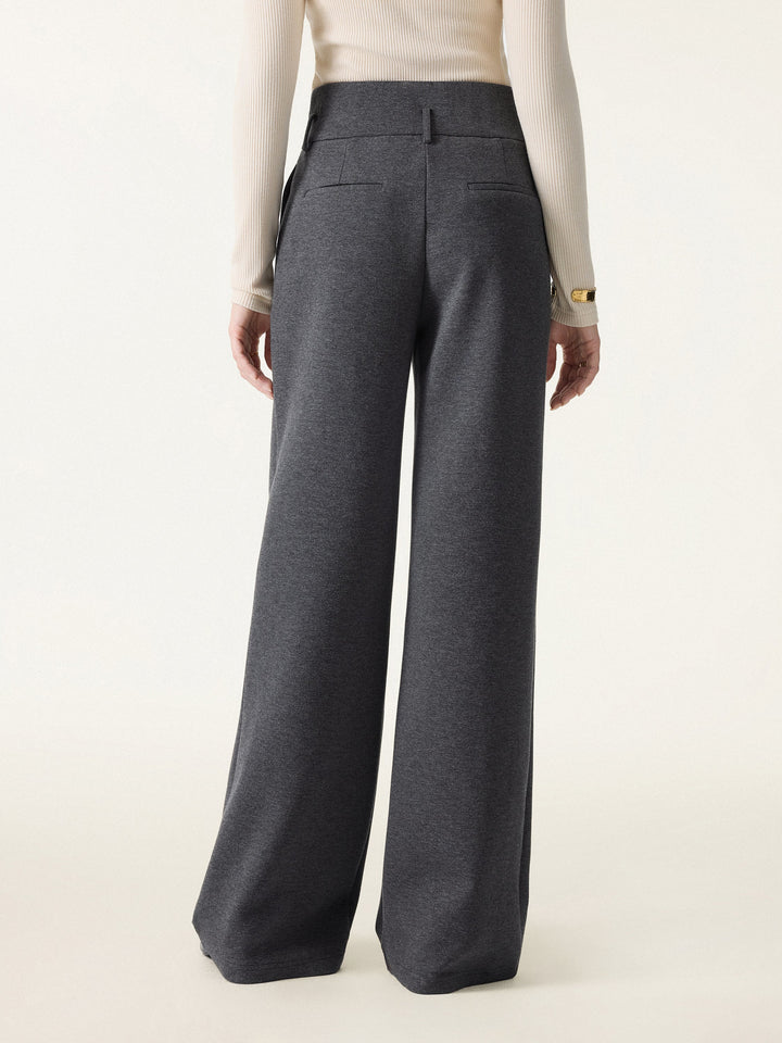 Cozy Warm High Rise Wide Leg Trousers with Pockets