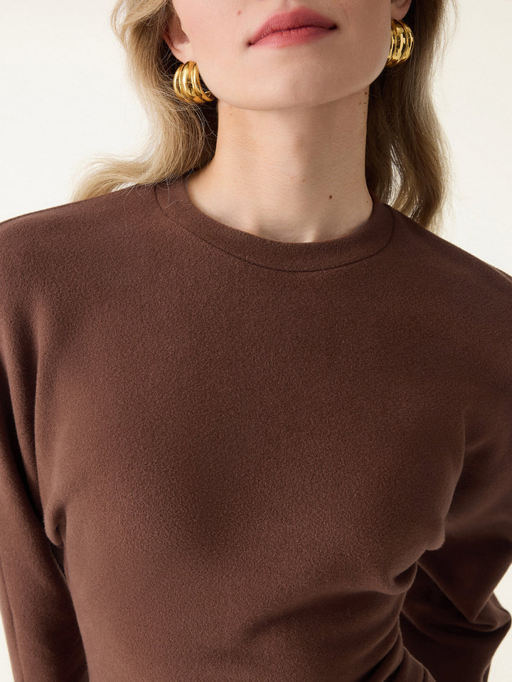 MaxWarm Crewneck Tucked Waist Batwing Sleeve Top