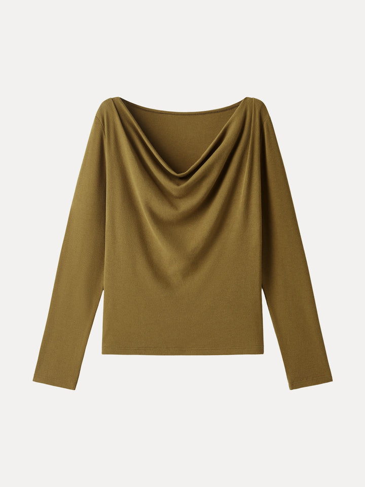 Effortless Cowl Neck Long Sleeve Top
