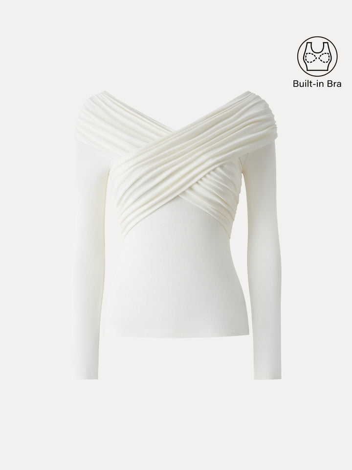 Ruched V-Neck Surplice Brami