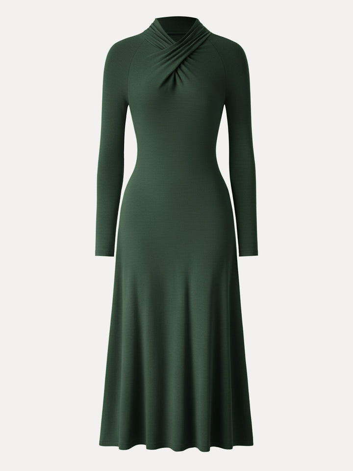 ProWarm Twisted Mockneck Midi Dress Deep Bush XS