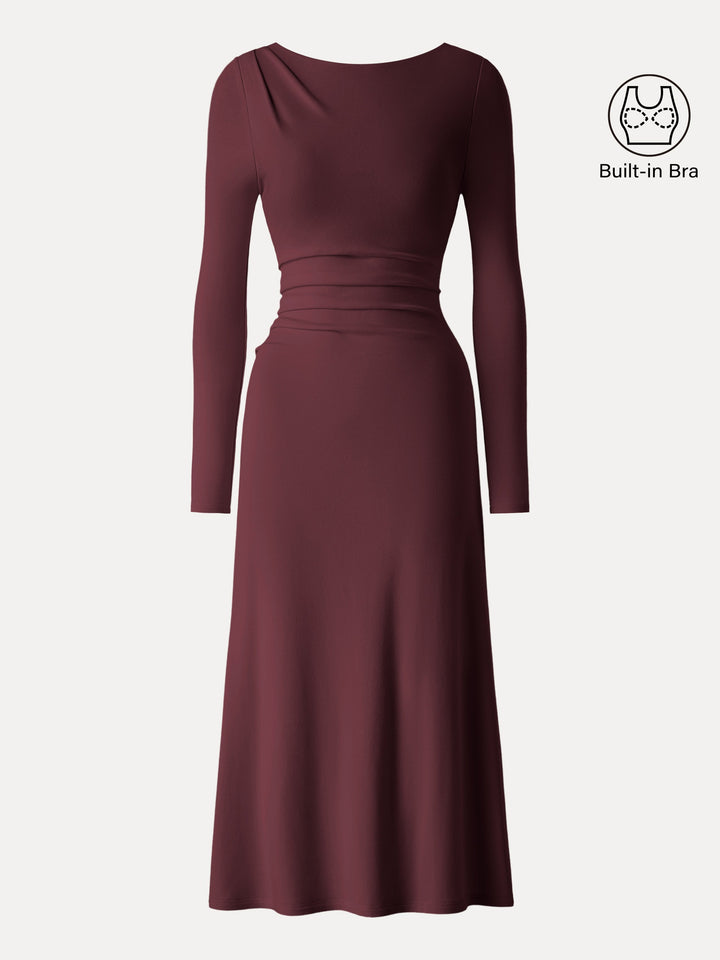 ProWarm Slimming Boatneck Tucked Midi Brami Dress