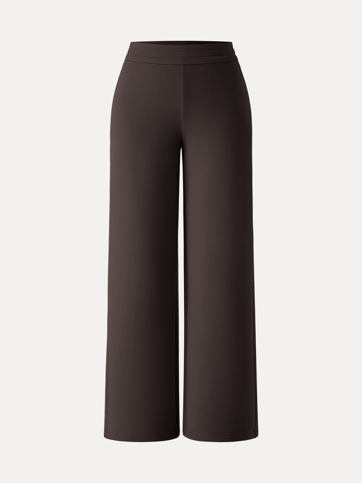 Cozy Warm High Rise Straight Leg Pull-on Pants with Pockets