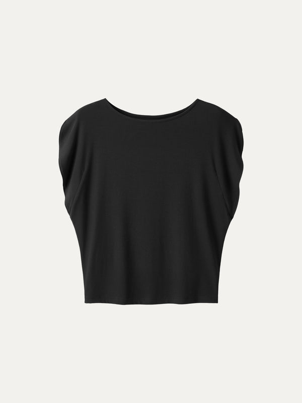 Ultrasoft Boatneck Wide Shoulder Tee Black XS