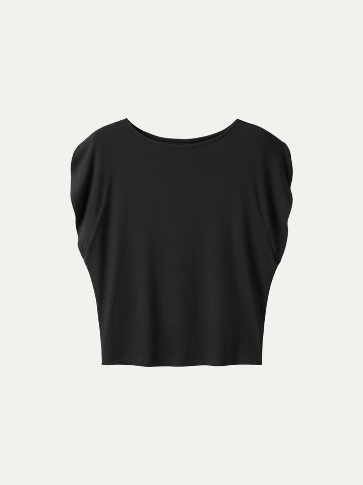 Ultrasoft Boatneck Wide Shoulder Tee Black XS