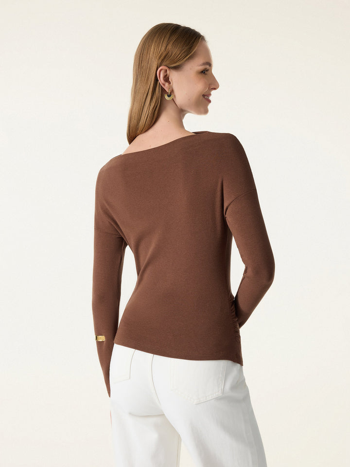 ProWarm Drop Shoulder Ruched Top