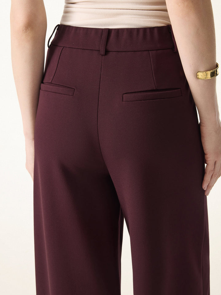 Mid Rise Wide Leg Pull-on Pants with Pockets