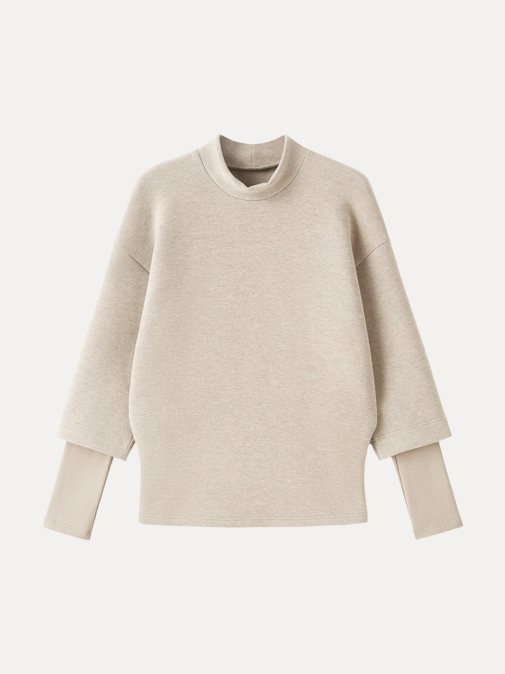 FuzzLuxe Mockneck Sleeve-Warmer Top