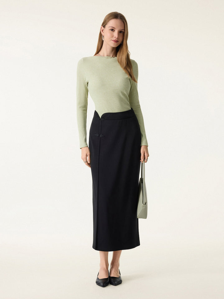 Ribbed Boatneck Long Sleeve Brami