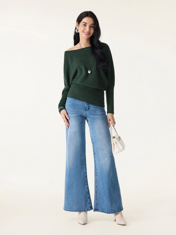 MaxWarm Boatneck Top with Close-Fit Hem