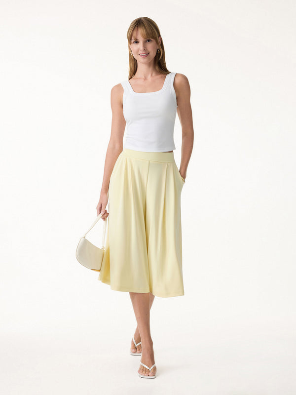 OGLmove Sandwashed Super Flowy Cropped Palazzo Leg Pants with Pockets