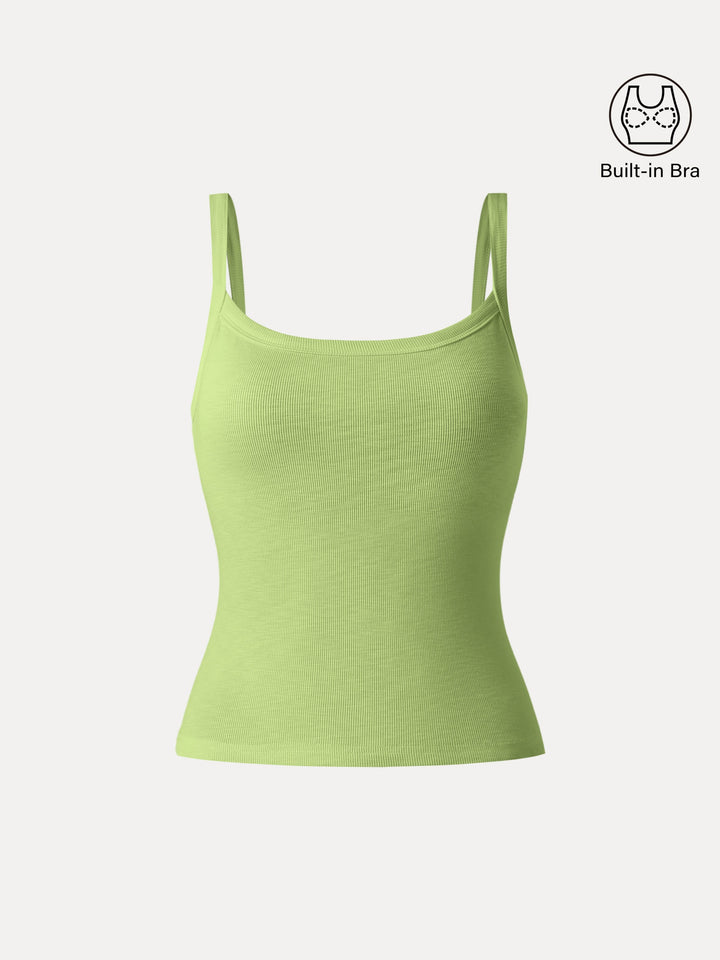 Everyday Cotton Low Back New Airy Brami Tank Peridot XS