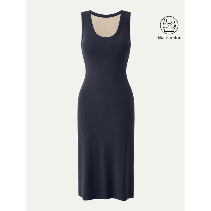 Lucky Offer——Size:L Midi Dress Navy