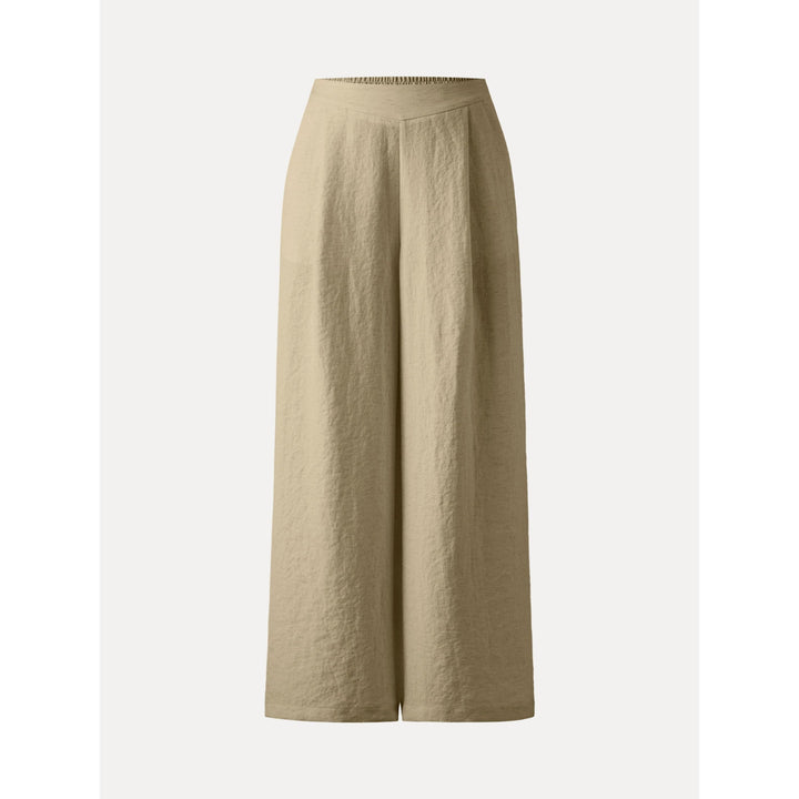Breezy Linen Mid Rise Wide Leg Pant with Pockets Regular Ecru