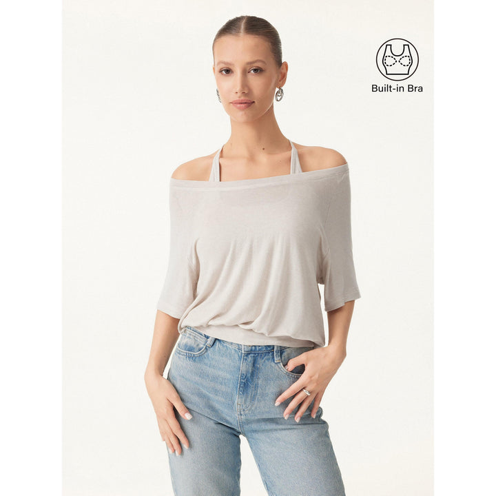 Lucky Offer——Size:S Brami Top Heather Oatmeal