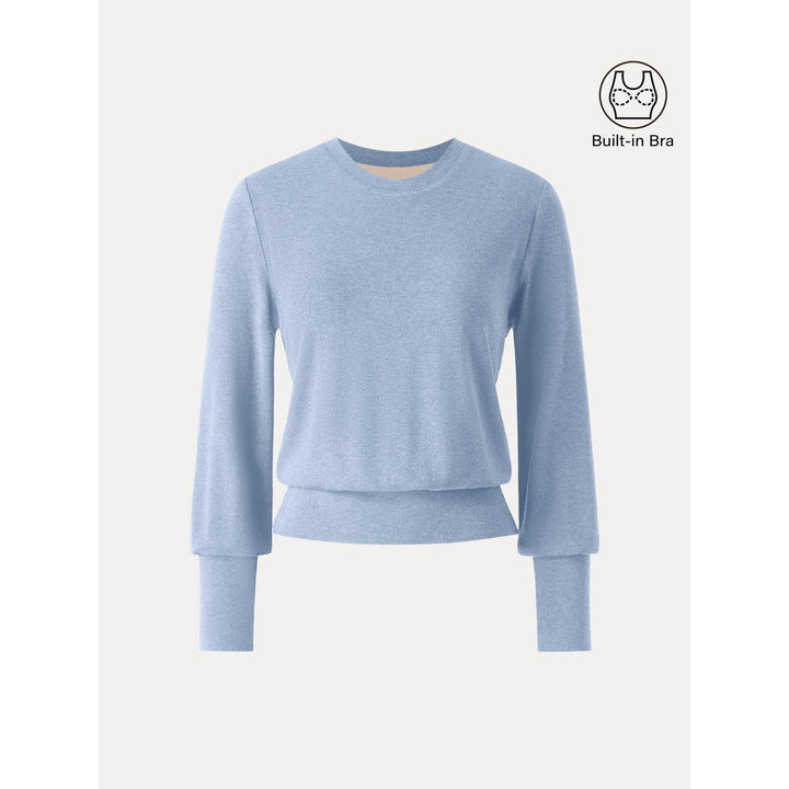 Elevated Crewneck Brushed Brami with Banded Hem Arctic XS