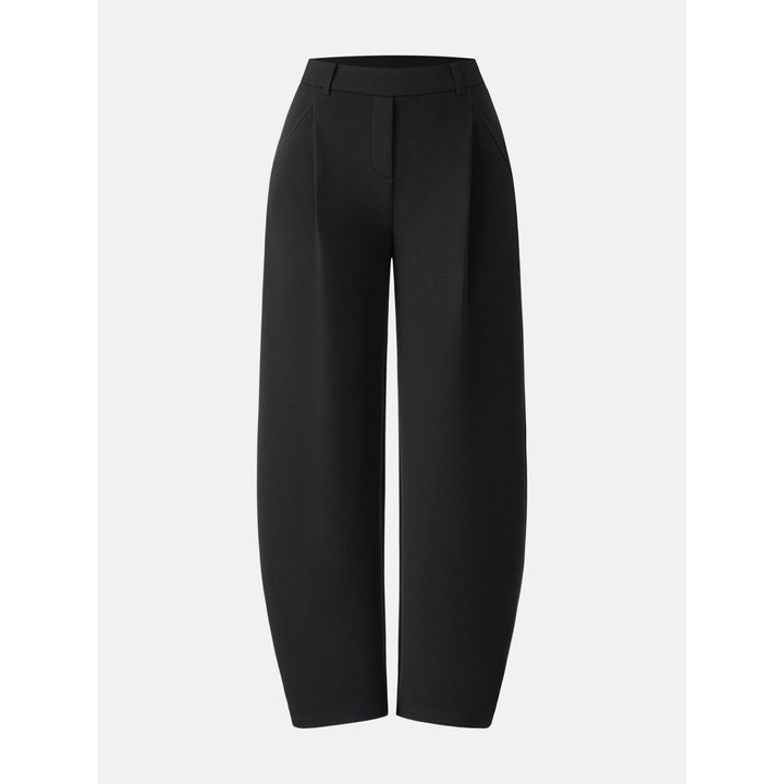 Cozy Knit Mid Rise Barrel Leg Pull-on Pants Regular Black