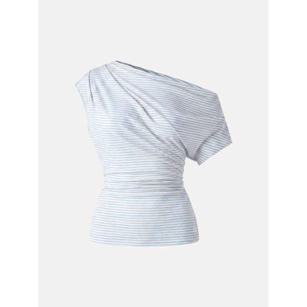 OGLmove Limited Sale: Size S Non-Bra Tops White/Light Blue Stripe